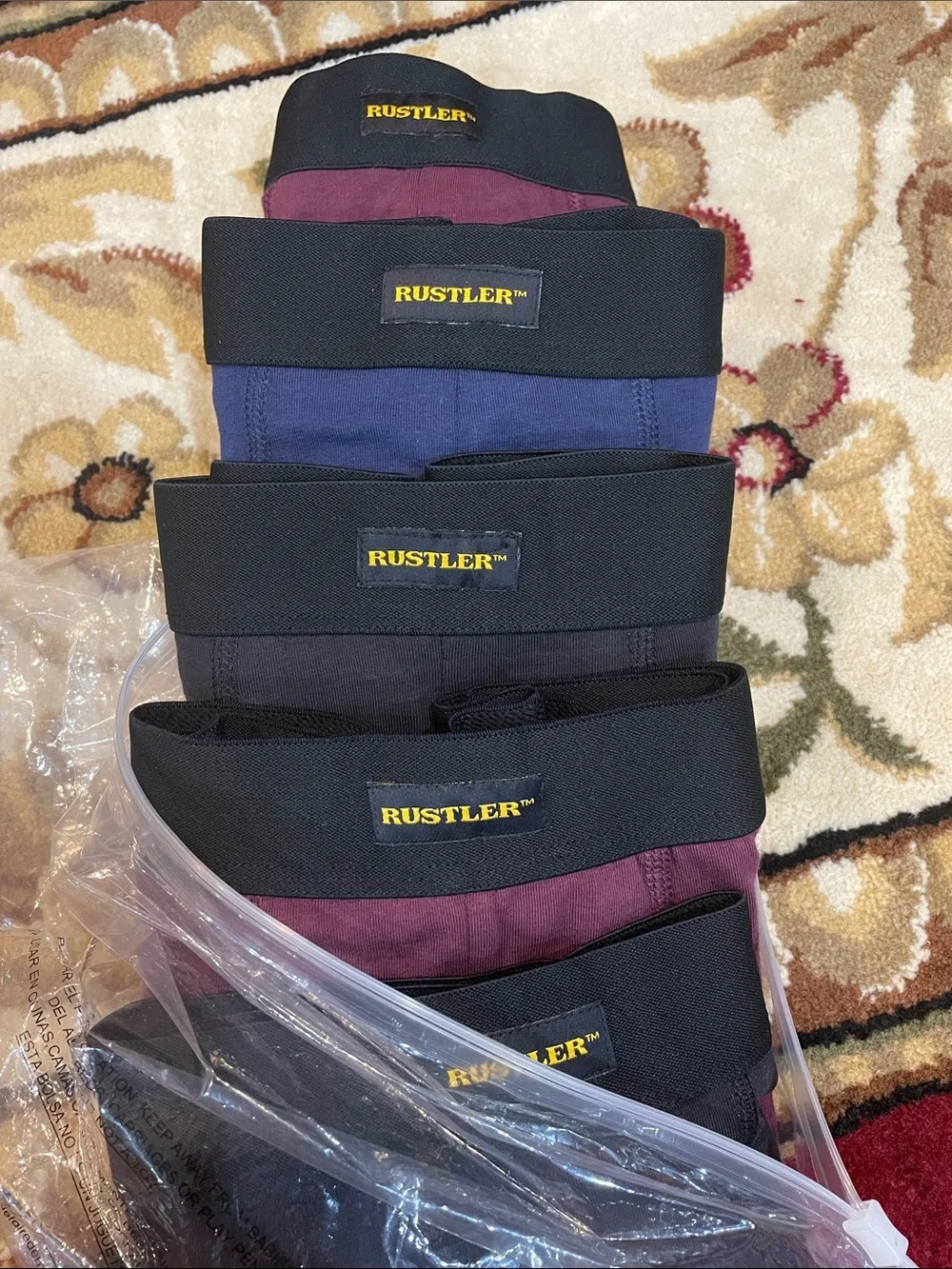 Rustler 5-Pack Men’s Boxer Briefs in Black, Navy & Burgundy